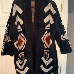 Black Geometric Pattern Sweater